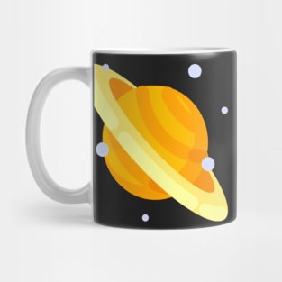 Saturn With its Rings and Moons Titan with full glory Pattern Physics. Mug